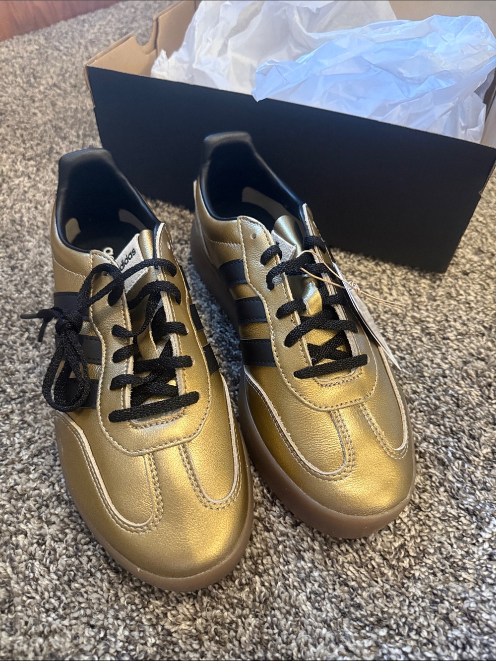 adidas Gold and Black woman’s Adidas Tokyo Barreda decode Lux Sneakers